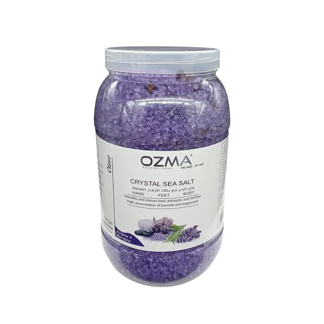 ملح البحر الكريستالي من OZMA Clavo، اللافندر، ملح عضوي لتقشير البشرة وترطيبها وتبييض الجسم 5 كجم