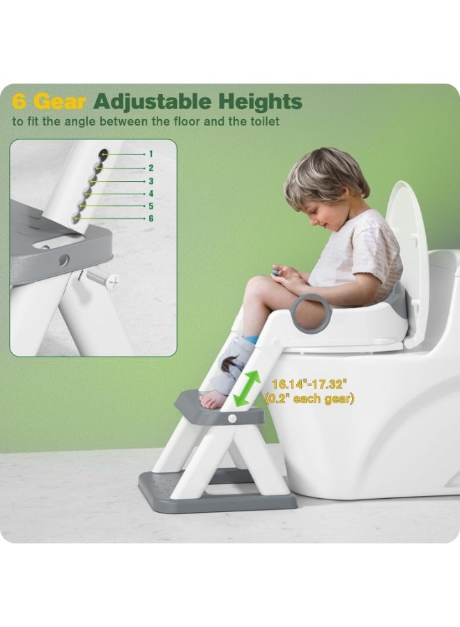 Eworld 2-in-1 Adjustable Potty Training Seat with Step Stool for Toddlers | Anti-Slip Design, Soft Cushion & Splash Guard | Fits All Standard Toilets