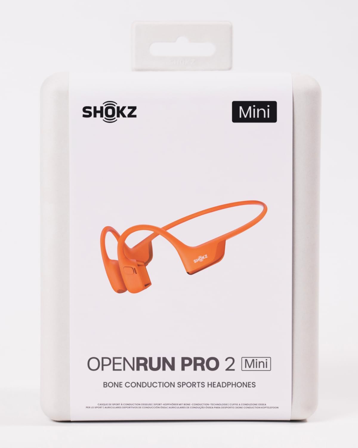 SHOKZ OpenRun Pro 2 Mini Sports Headphones with Bone Conduction Technology, Open-Ear Bluetooth 5.3 Headphones, Noise-Canceling Microphones, IP55 Water Resistant, 12-Hour Playback, USB-C Fast Charging, Orange