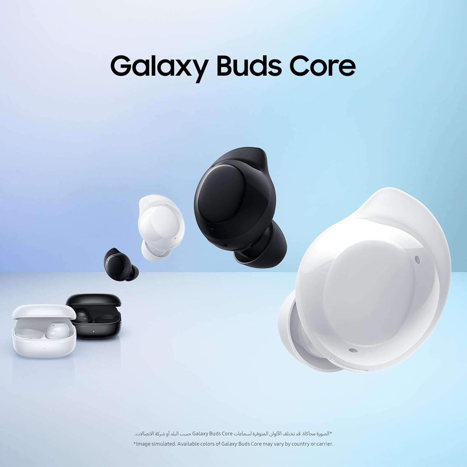 Samsung Galaxy Buds Core True Wireless Bluetooth Earbuds, Active Noise Cancellation, Secure Fit with Wingtip, Easy Pairing, Auto Switch, Touch Control, Black (UAE Version)