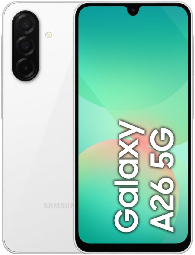 Samsung Galaxy A26 5G, Android Smartphone, 128GB Storage, 6GB RAM, White, 50MP Camera, Large Display, Long Battery Life (UAE Version)