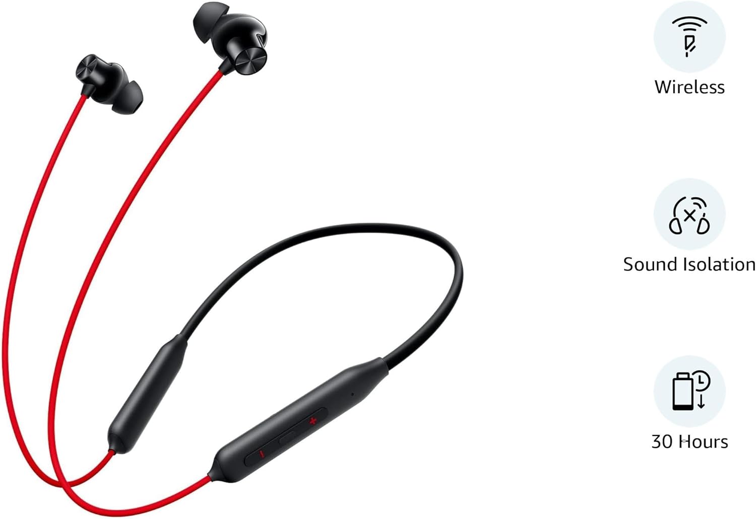 OnePlus Bullets Wireless Z2 Bluetooth 5.0 in Ear Earphones, Bombastic Bass – 12.4 mm Drivers, 30 Hrs Battery Life (Acoustic Red)