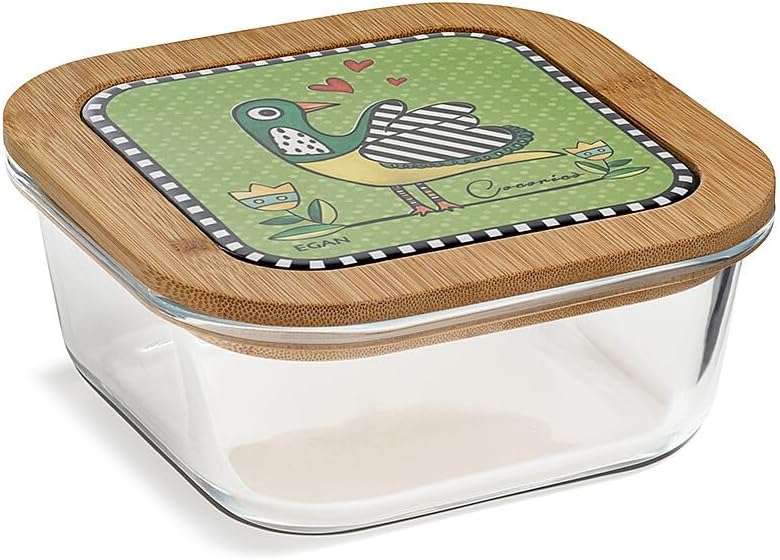 Container Cocoricò Green 15x7 CM – Glass, Bamboo, and Ceramic