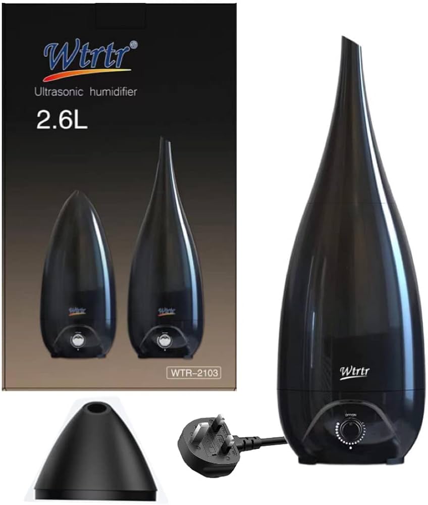 Humidifiers for Bedroom, Vase Design 2 Nozzle, Essential Oil Air Diffuser,Plant Humidifier Desktop Modern Room Decoration Man Woman Gift (Black)