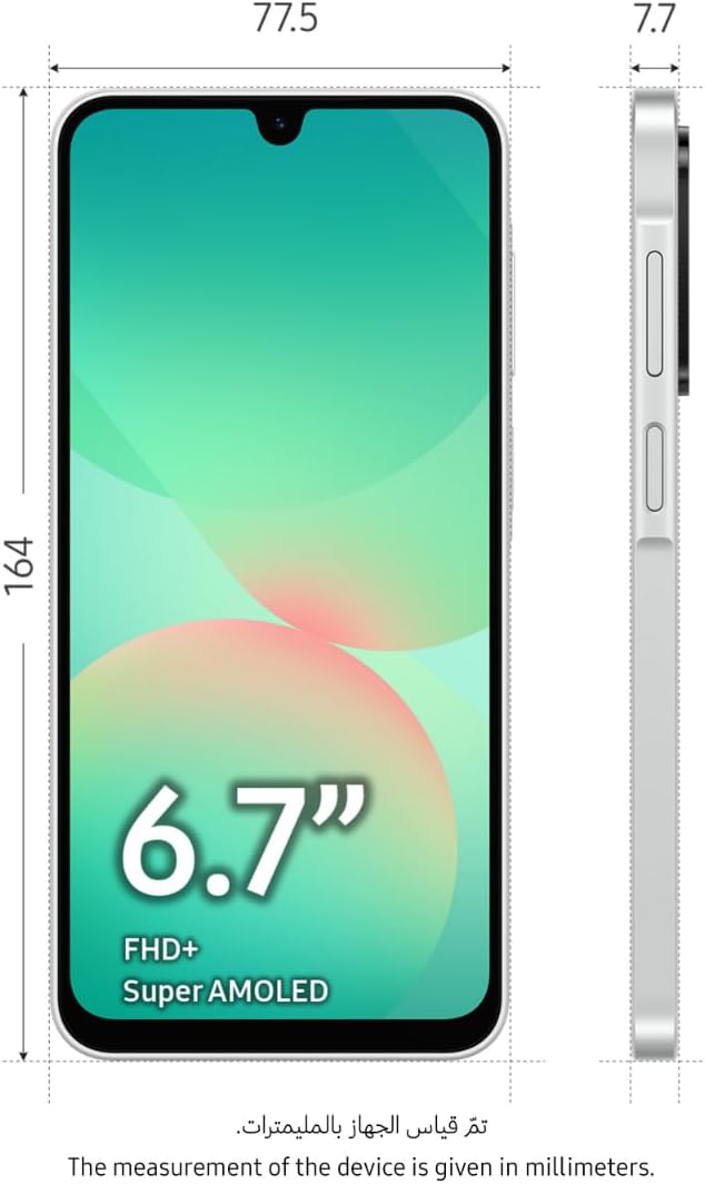Samsung Galaxy A26 5G, Android Smartphone, 128GB Storage, 6GB RAM, White, 50MP Camera, Large Display, Long Battery Life (UAE Version)