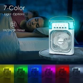 Portable Air Conditioners,700ml Mini Evaporative Cooler,USB Personal Conditioner with 7 LED Lightï¼ŒAC Cooling Fan for car Home Office Room