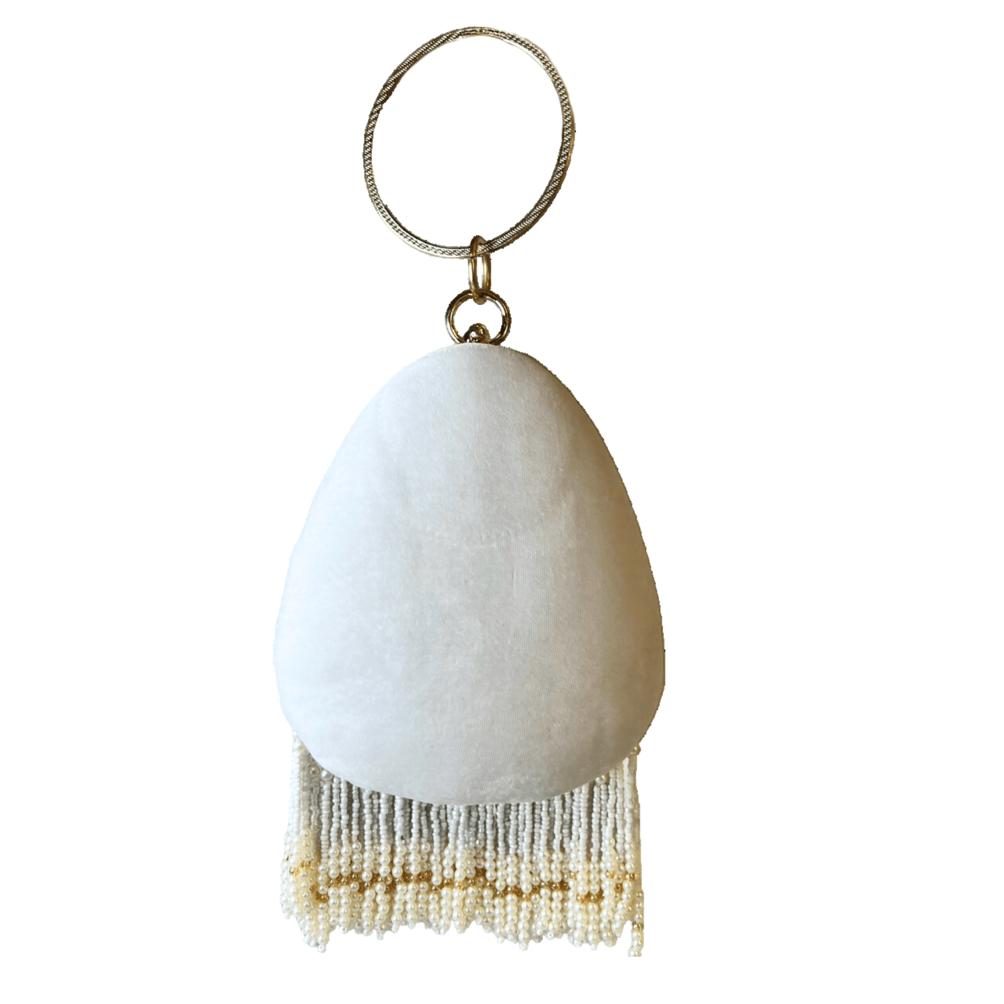 Beaded Pearl Almond Shape Clutch