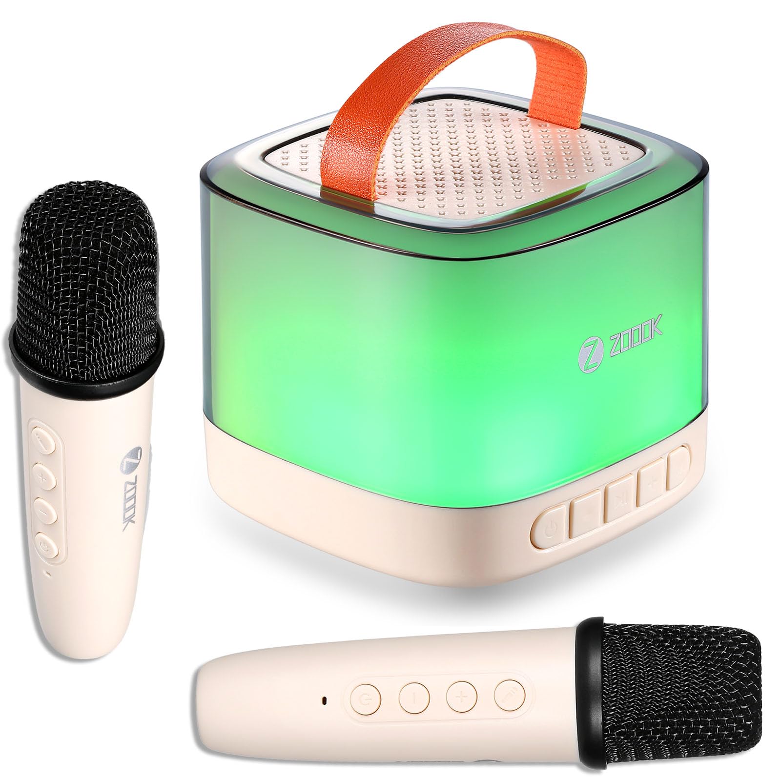 ZOOOK PartyBox Mini Karaoke Machine for Kids Adults, Portable Bluetooth Speaker with 2 Wireless Microphones,18 Pre-Loaded Songs Toys Birthday Gifts for Girls 4, 5, 6, 7, 8+ Years Old Toddler Teens