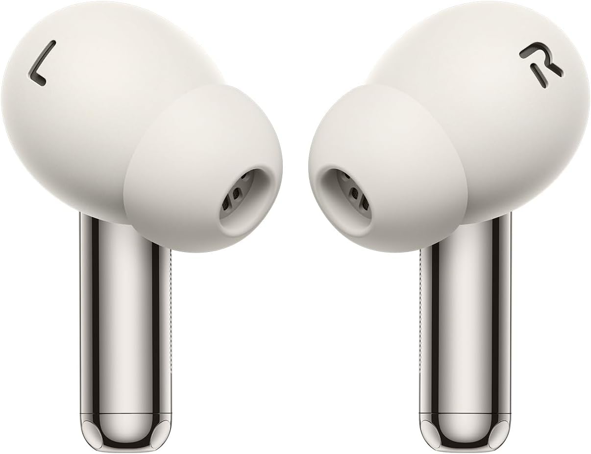 OnePlus Buds Pro 3 Bluetooth TWS in-Ear Buds - Dual Drivers, Dual DACs, Dynaudio EQs, Up to 50dB Adaptive Noise Cancellation, Up to 43Hrs Battery [Lunar Radiance]