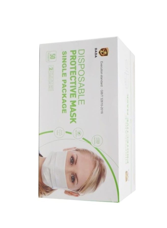 Dada 50 Pieces Disposable White Face Masks