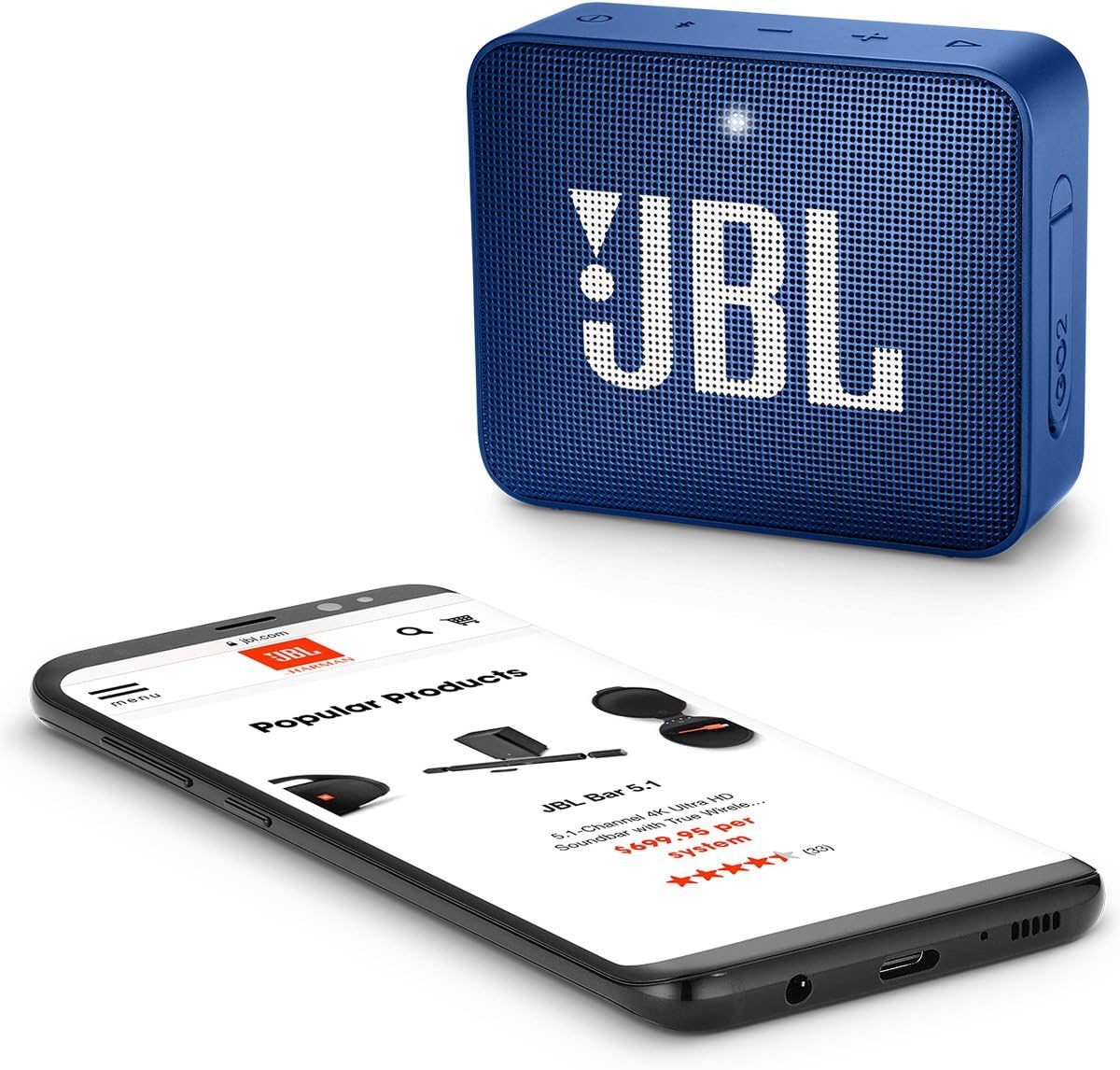 JBL GO2 - Waterproof Ultra Portable Bluetooth Speaker - Blue