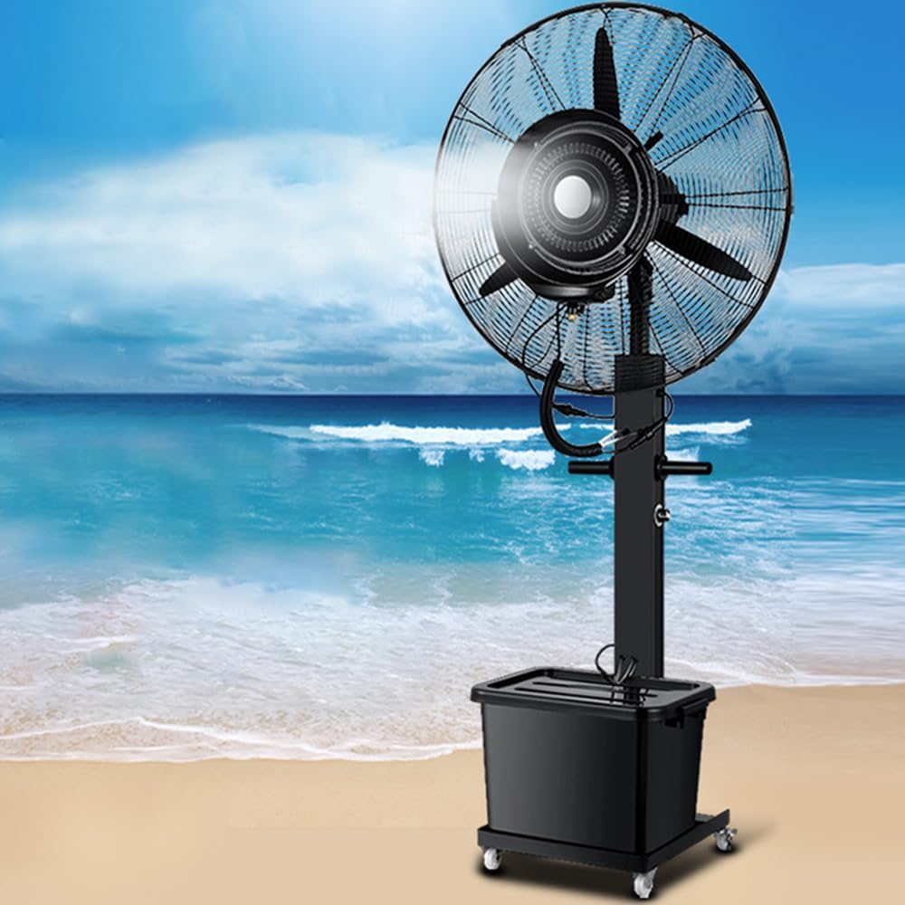 Water Tank Misting Fan, Heavy Duty Industrial Pedestal Fan, Outdoor Cooling Standing Fans, for Restaurant Patio Camping,65cm/26in