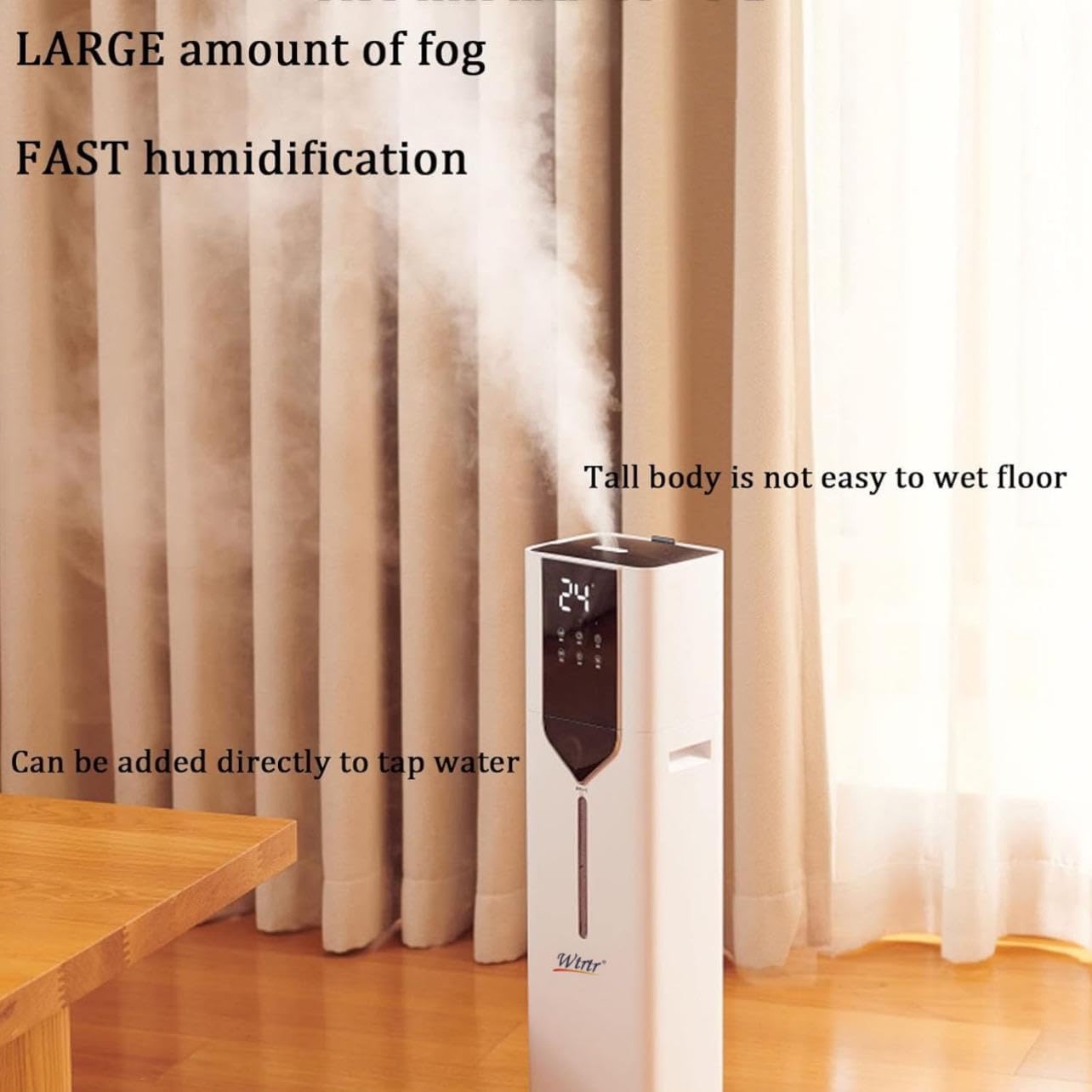 9L-10L Humidifiers, Floor humidifier，Bedroom Humidifiers for Large Room with Extended Tube, Room Cool Mist Humidifier (10L)