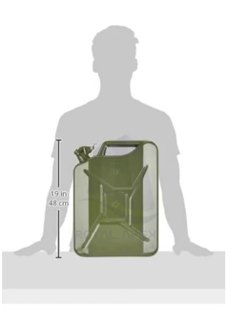 20L Petrol Canister with Portable Handle Stainless Steel Fuel Tank