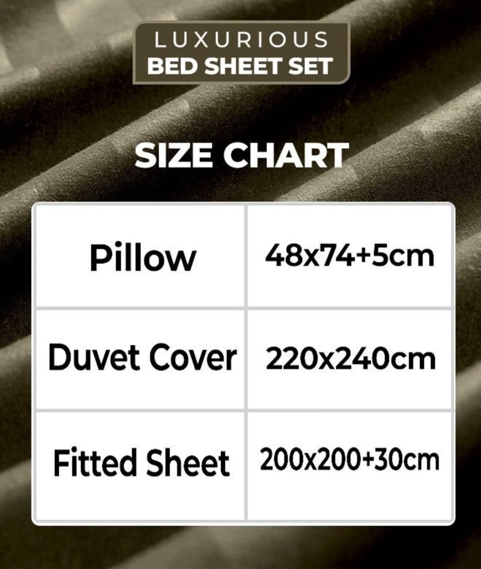 4-Piece Luxury King Size Brown Striped Bedding Set Includes 1 Duvet Cover (220x240cm), 1 Fitted Bed Sheet (200x200+30cm), and 2 Pillow Cases (48x74+5cm) for Ultimate Hotel-Inspired Sophistication