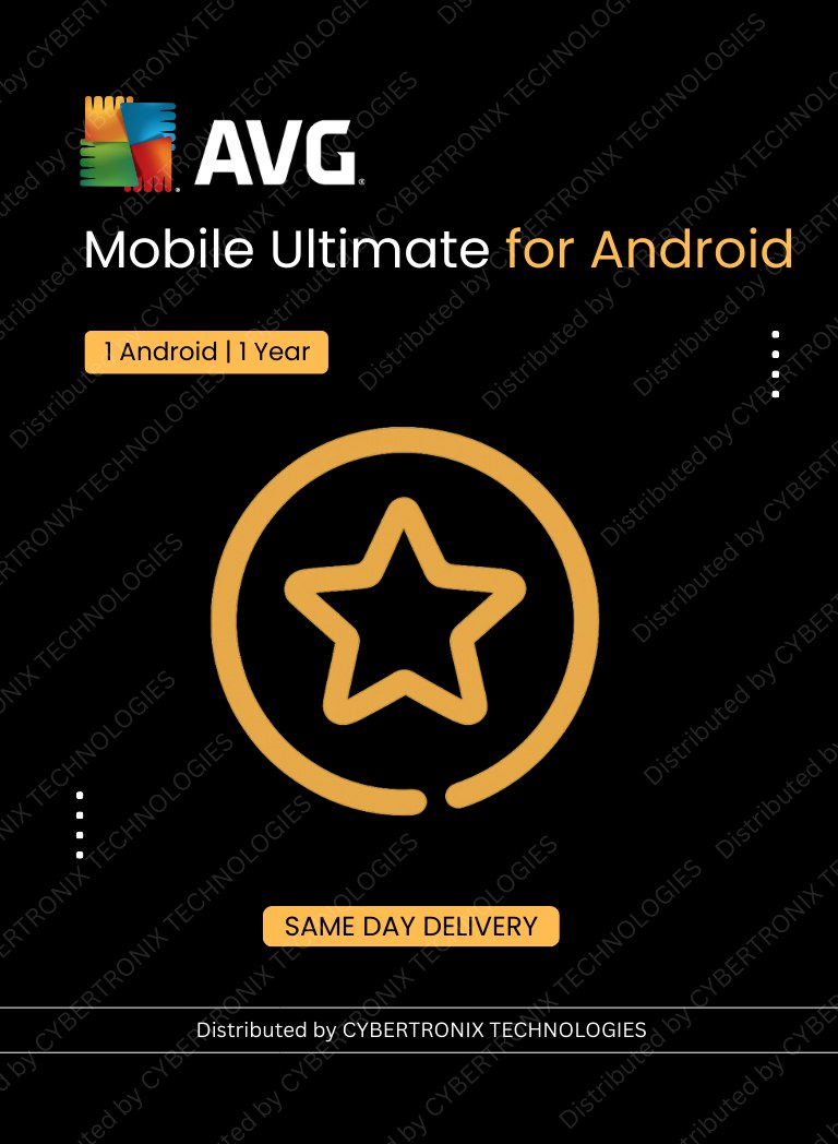 AVG Mobile Ultimate | 1 Android Device for 1 Year | Digital License | Same Day Delivery