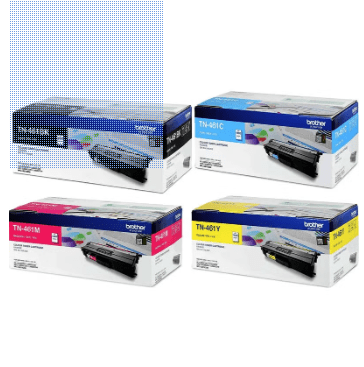 TN-461 أربع خراطيش حبر لطابعات MFC-L8690CDW وL9570CDW وHL-L8360CDW مجموعة كاملة باللون الأسود/السماوي/الأرجواني/الأصفر