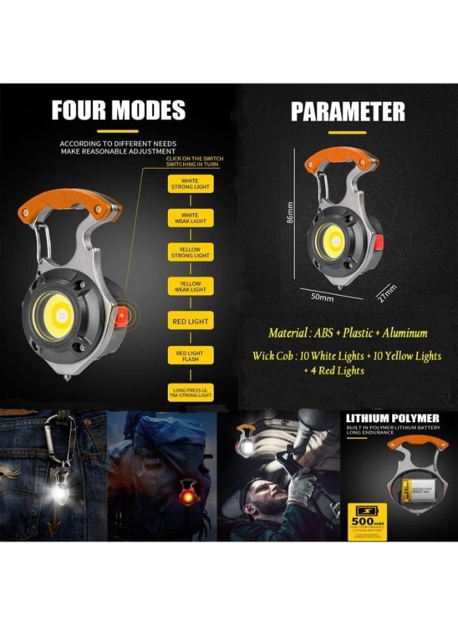 Rechargeable Power Display Strong Light Camping Lamp Bottle Opener Led Portable LED Work Light Keychain Flashlight