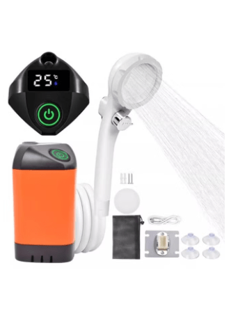 Portable Shower Camping Shower Outdoor Camp Shower Pump Electric Rechargeable