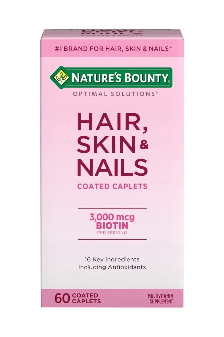 Hair, Skin & Nails Formula, 3,000 mcg Biotin, 60 Coated Caplets