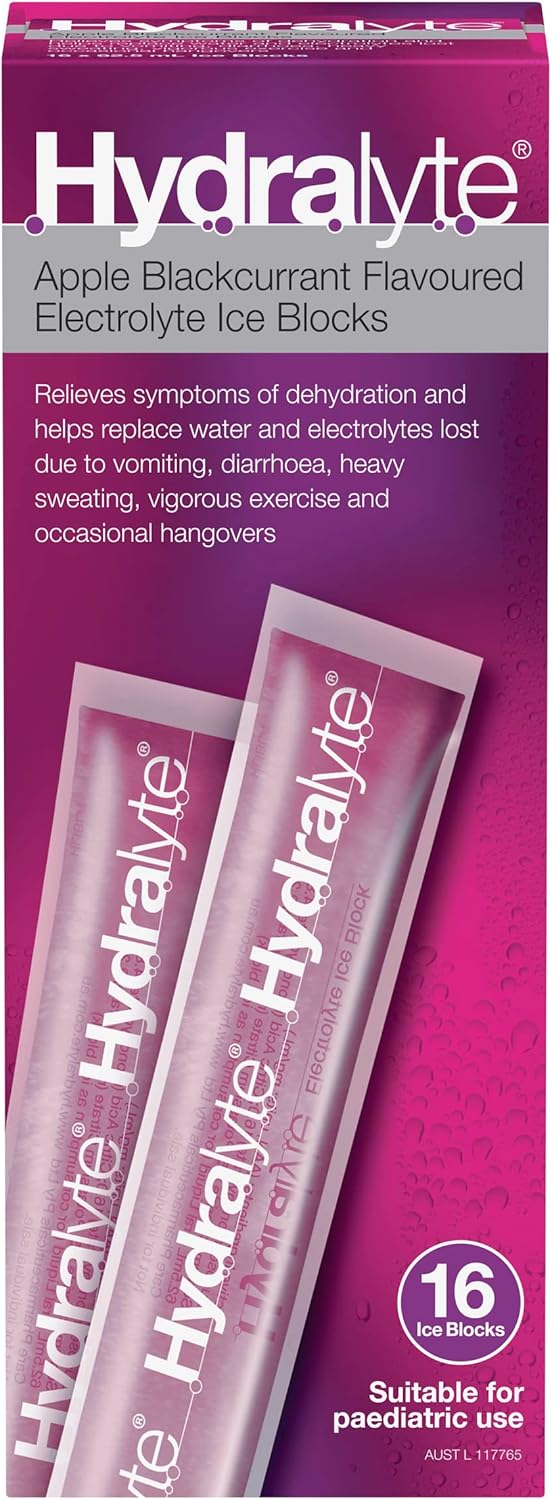 Hydralyte Electrolyte Ice Blocks Apple Blackcurrant 16S