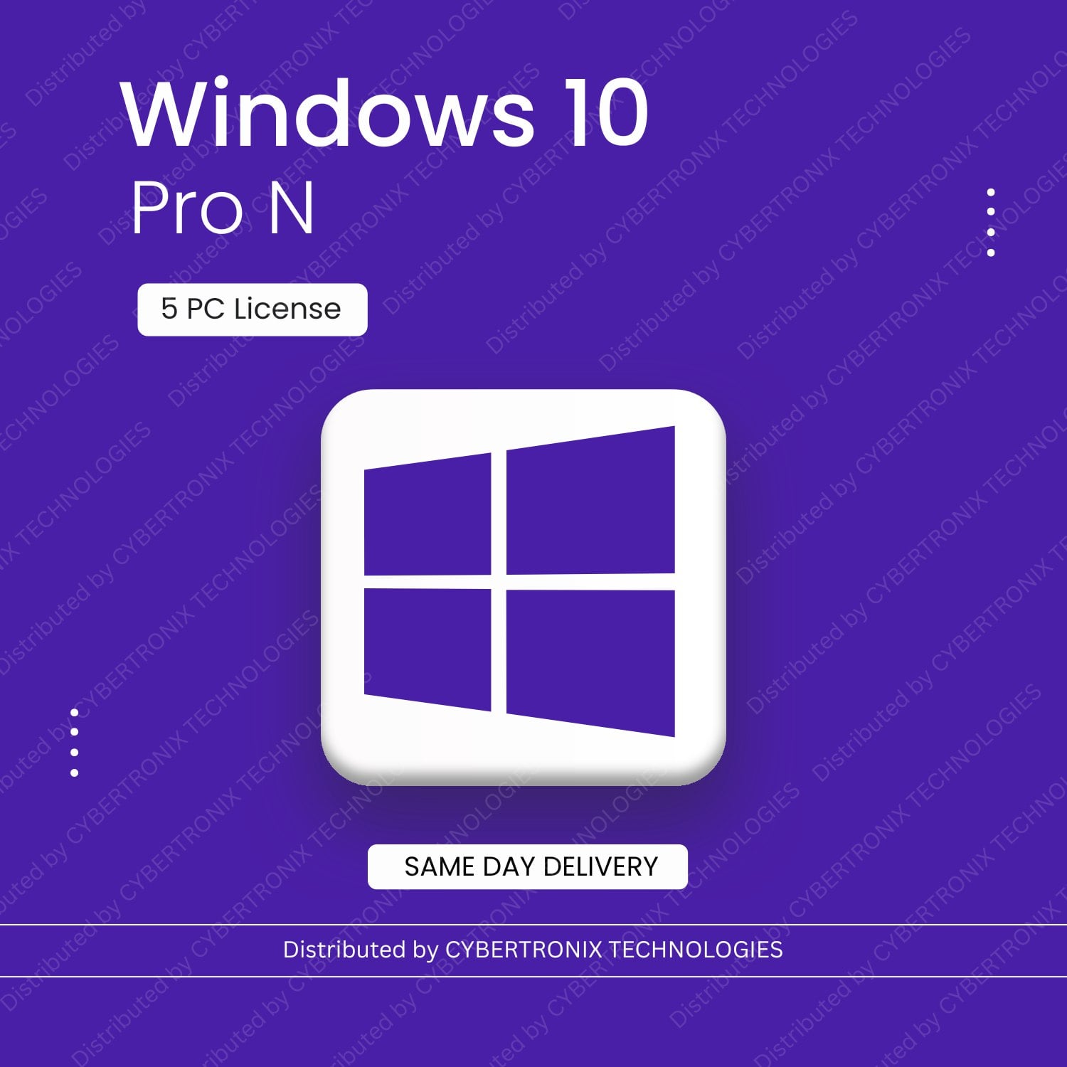 Microsoft Windows 10 Pro N | 5 PC License | Digital License | SAME DAY DELIVERY