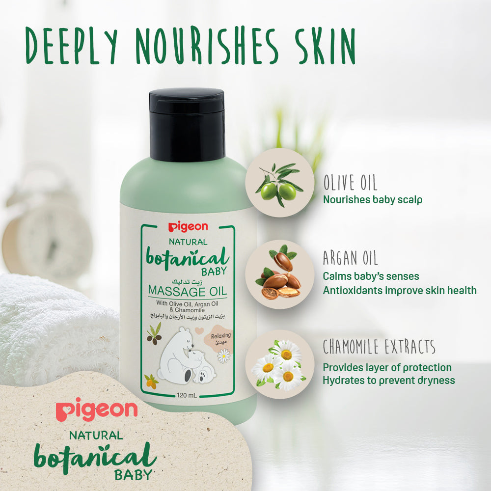 Pigeon Natural Botanical Baby Massage Oil 120Ml