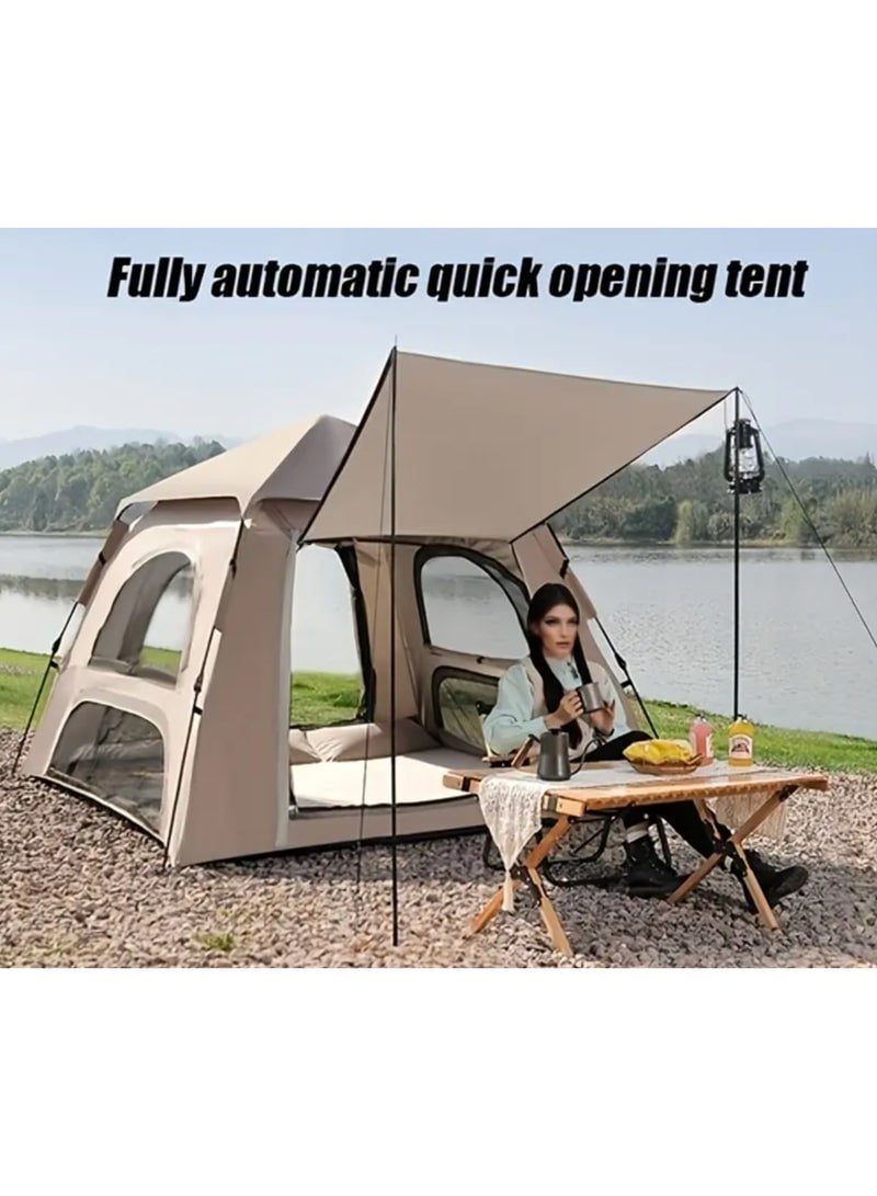 Instant Camping Tent With Canopy Tarp 6-8 Persons Outdoor Waterproof Pop Up Family Camping Tent Automatic Portable Folding Cabin Tent With Storage Bag Size: 300*300cm