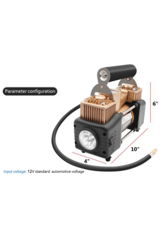 Tire Inflator Car LED lights Pump Air Compressor Electric Portable Auto DC 12V