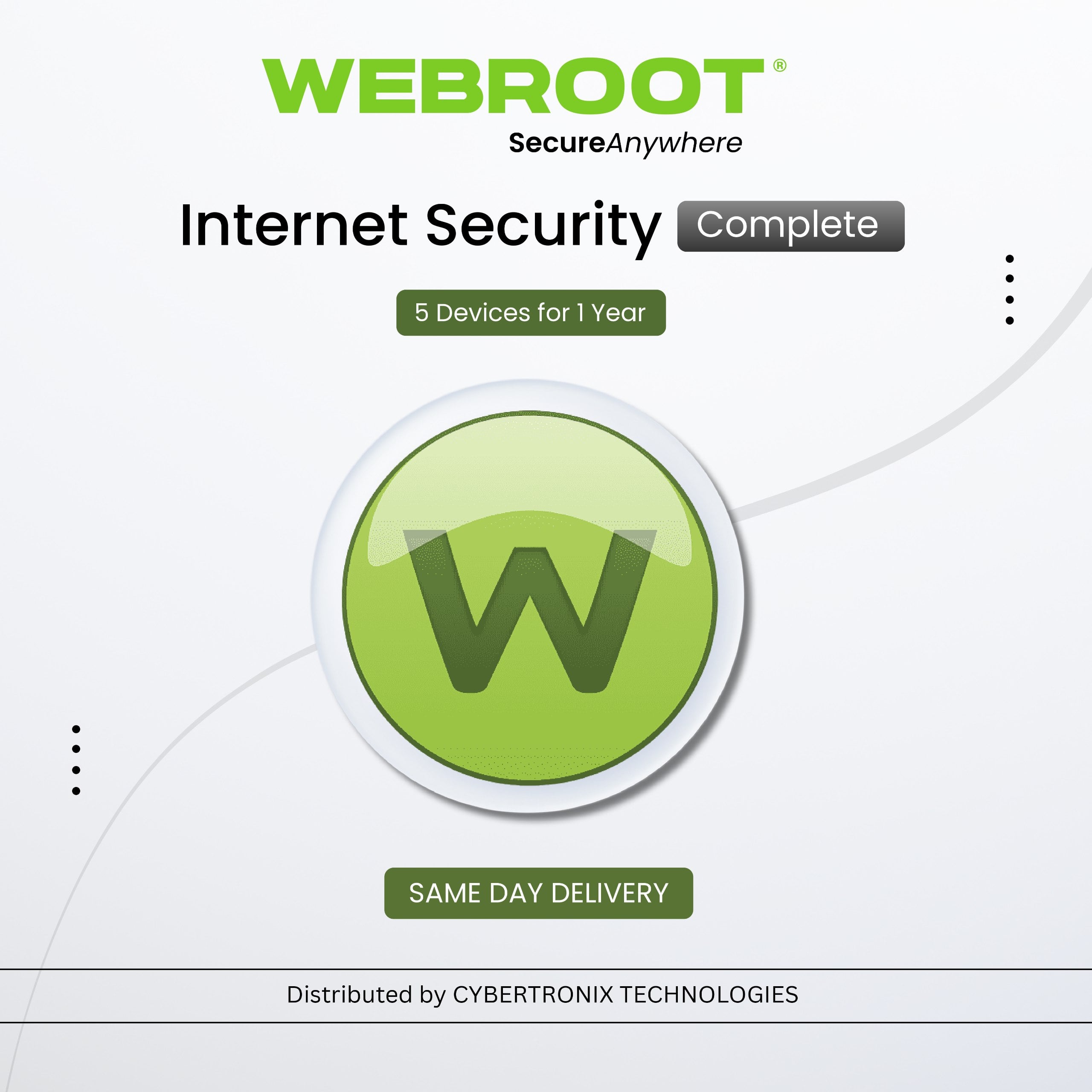 Webroot SecureAnywhere Internet Security Complete | 5 Devices for 1 Year | Digital License | SAME DAY DELIVERY