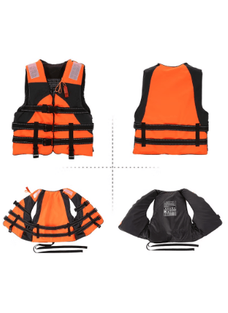 Adult Safety Life Jacket Survival Vest with Adjustable Straps and Whistle for Outdoor Water Sports Kayaking Boating Fishing Safety Jacket Vest