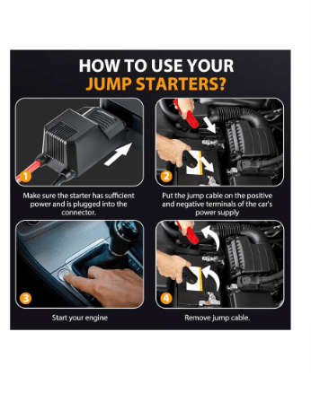 Ultimate Car Jump Starter with Air Compressor – 4000A Peak Power for Fast and Reliable Starts, 160 PSI Air Compressor, Quick Charge 3.0, Large Display, and Multi-Mode Flashlight for Enhanced Safety