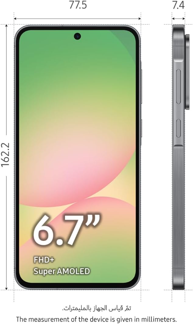 Samsung Galaxy A56 5G, Android Smartphone, 256GB Storage, 8GB RAM, Awesome Graphite, 6x OS Upgrades, Large Display, Long Battery Life (UAE Version)