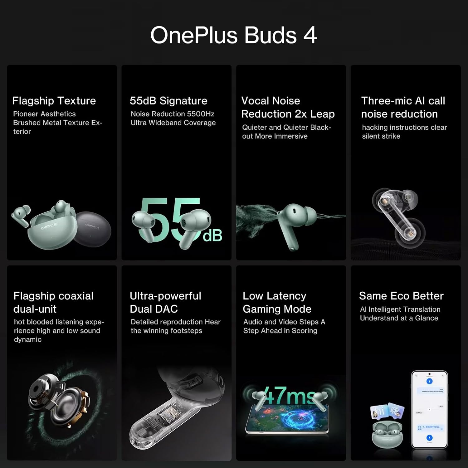 OnePlus Buds 4 Wireless Earbuds,Bass Wave in-Ear Buds,IP55 Tri-Mics AI Earphone,Up to 55dB Adaptive Noise Cancellation,Up to 45Hrs Battery,Grey