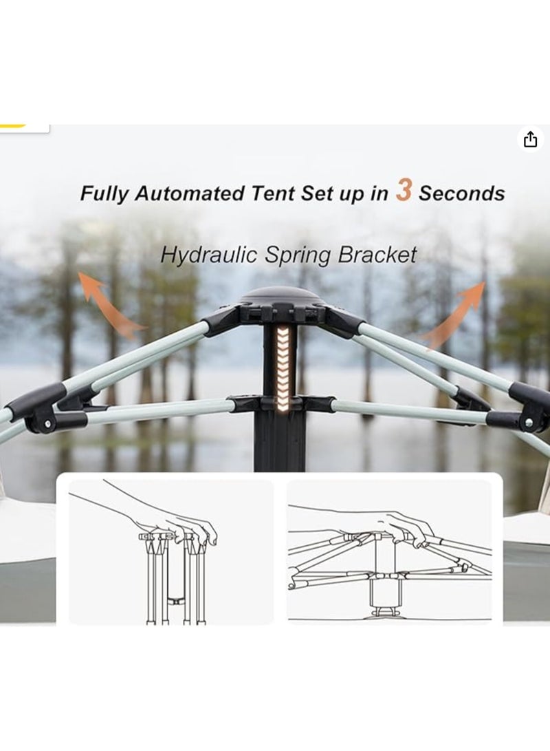 Instant Camping Tent With Canopy Tarp 6-8 Persons Outdoor Waterproof Pop Up Family Camping Tent Automatic Portable Folding Cabin Tent With Storage Bag Size: 300*300cm