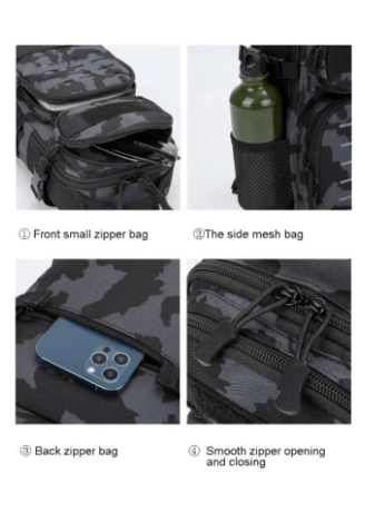 Men Outdoor Shoulder Bag Sling Cross body Chest Oxford Travel Tactical Backpack
