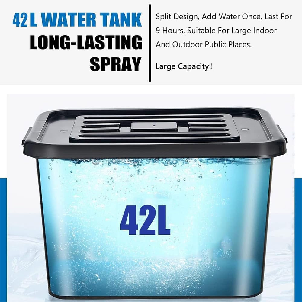 Water Tank Misting Fan, Heavy Duty Industrial Pedestal Fan, Outdoor Cooling Standing Fans, for Restaurant Patio Camping,65cm/26in