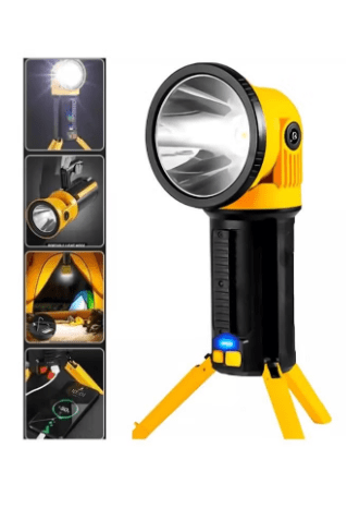 Multi-function Rotating Search Hunting Emergency Floodlight Foldable LED USB Rechargeable Flashlight and Torch for Camping