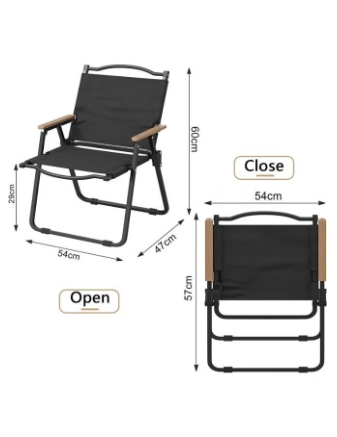 Foldable Fishing Camping Chair Portable Wooden Beach Chair Outdoor Picnic Chair Beach Chair, Outdoor Armchair for Camping Travel and Outdoor Activities