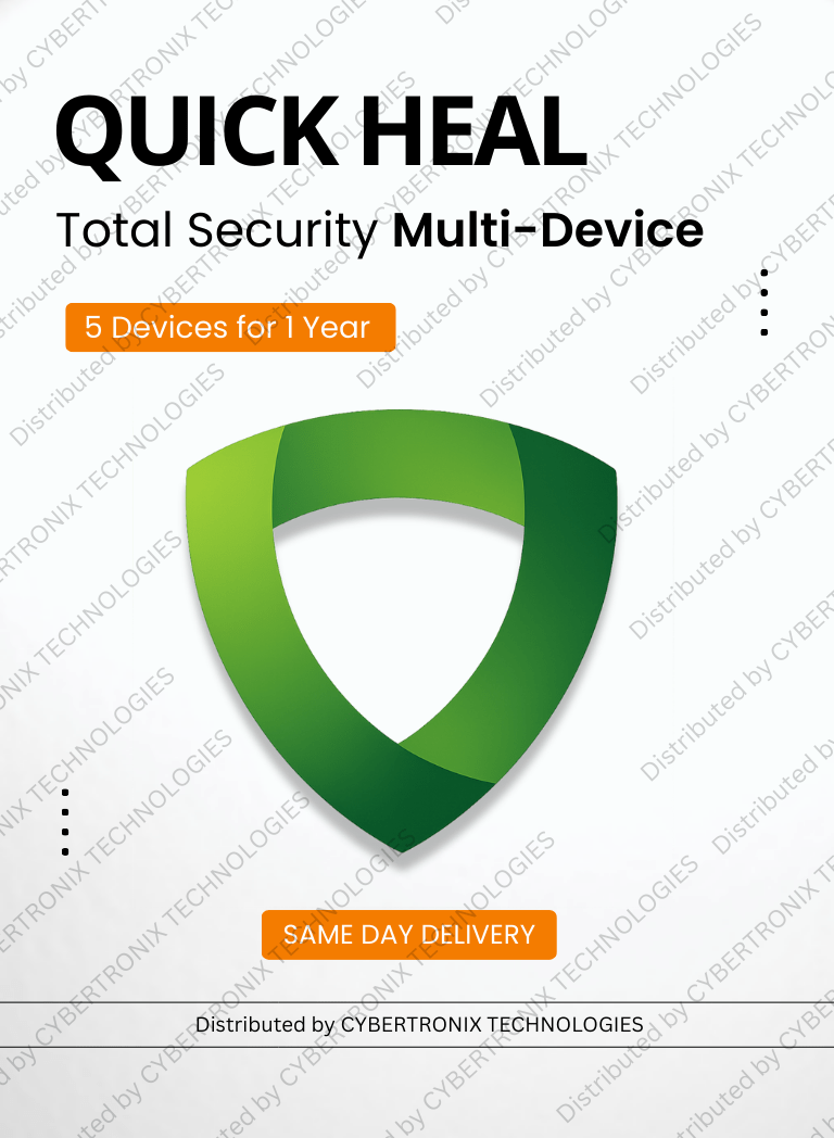 Quick Heal Total Security Multi-Device for 5 Device 1 Year | Windows, MAC and Android | Digital Subscription | SAME DAY DELIVERY