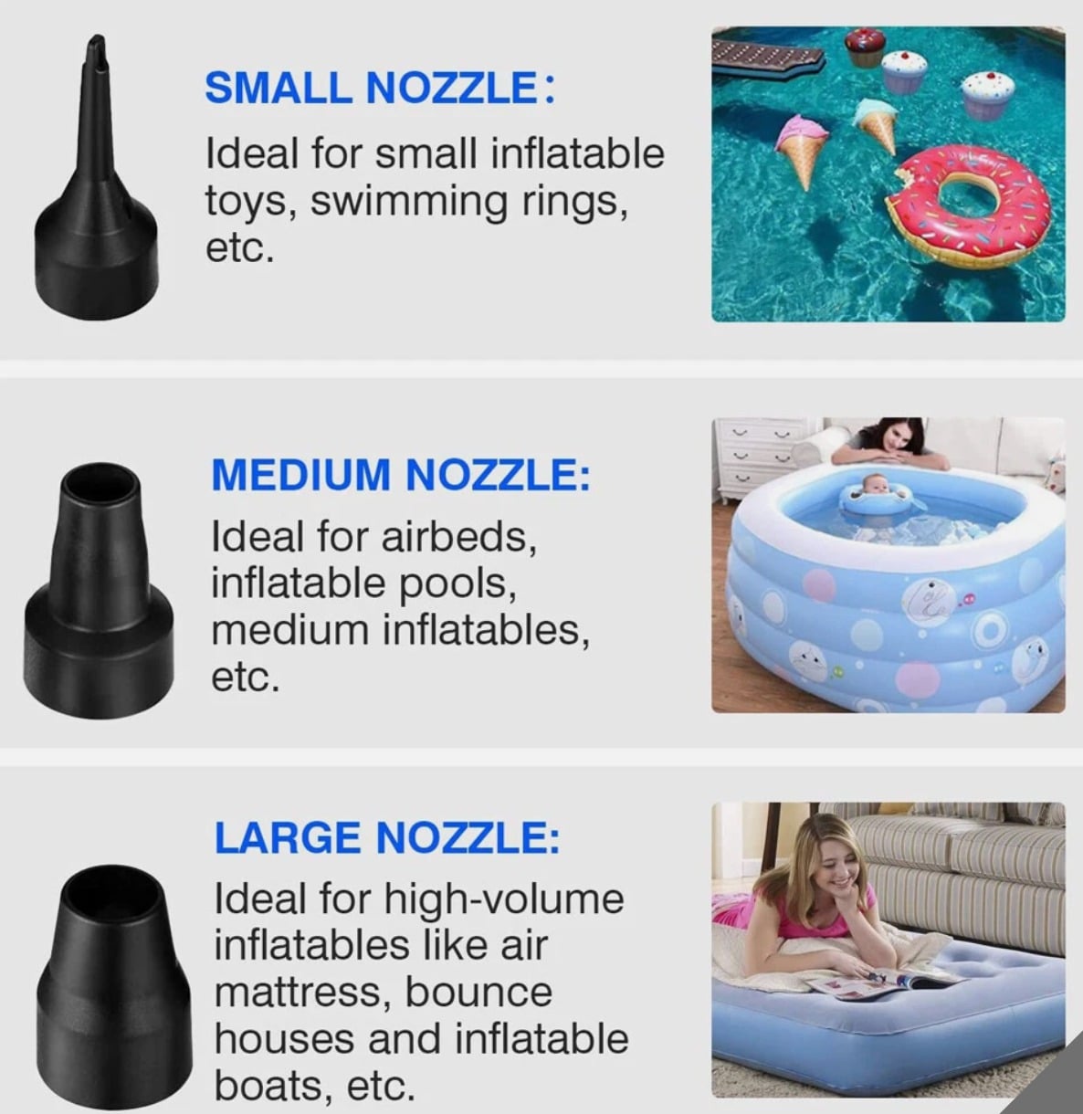Low Noise Powerful Electric Air Pump Inflator/Deflator for Inflatable Pool Toys