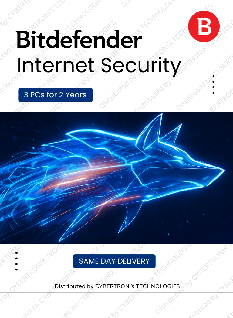 Bitdefender Internet Security | 3 PCs for 2 Years | Digital License | Same Day Delivery