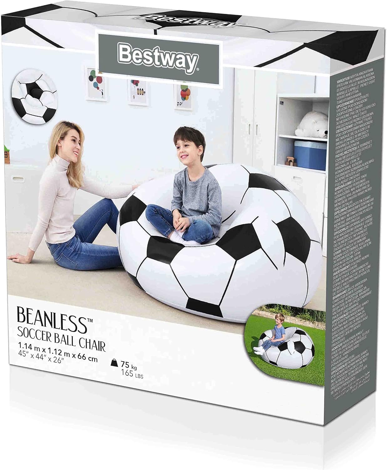 Beanless Soccer Ball Inflatable Chair for Kids