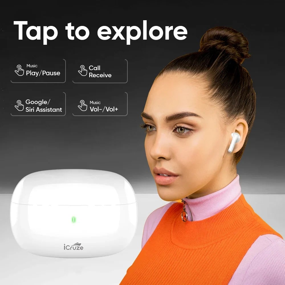 iCruze Aura TWS Earbuds (White)