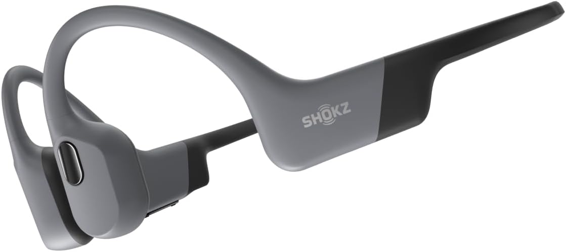 SHOKZ OpenSwim Pro Bone Conduction Sports Headphones, IP68 Waterproof Open-Ear Wireless Earphones with Bluetooth 5.4, 32GB of MP3 Storage, Noise Cancelling Mics, 9h Playtime for Running, Swimming-Grey