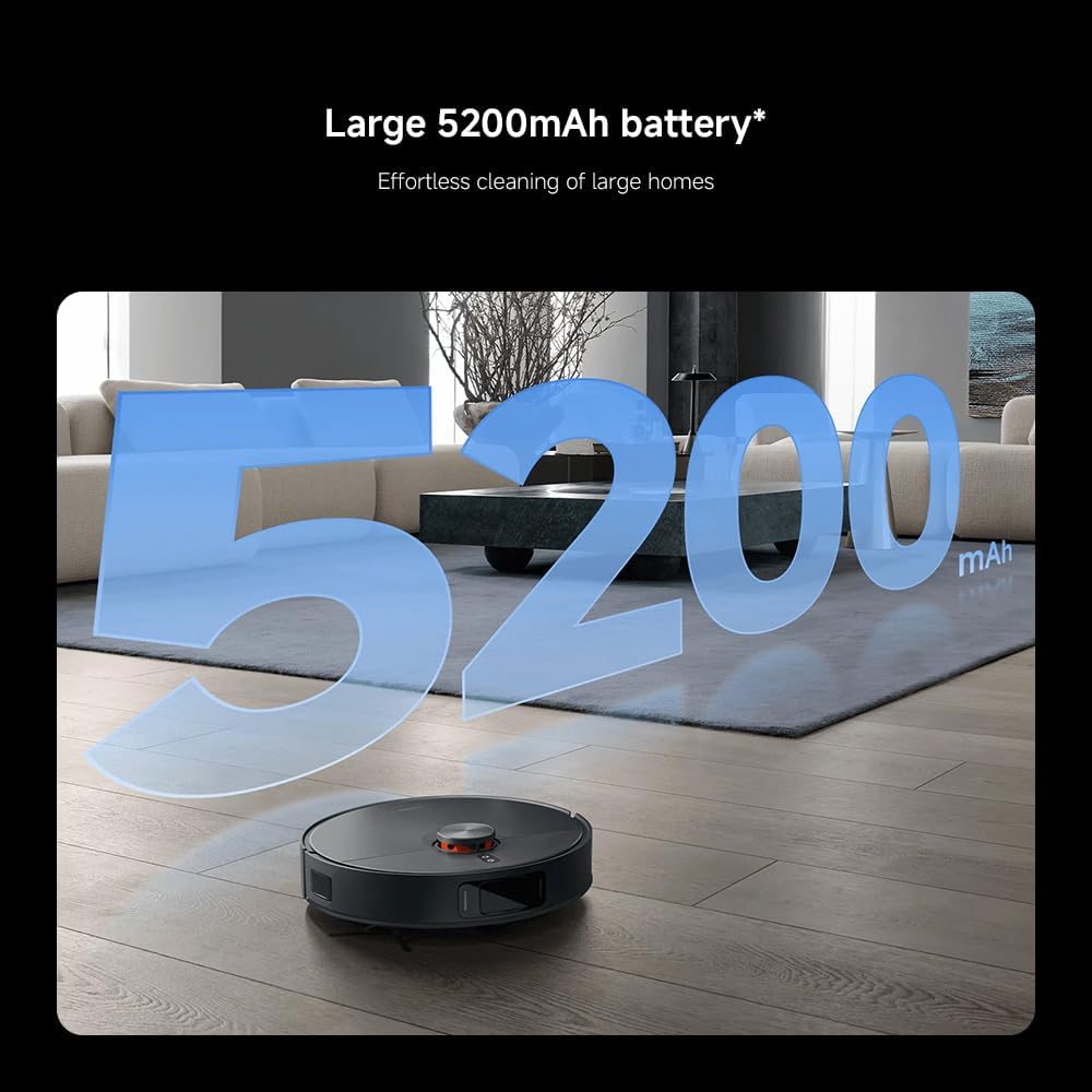 Xiaomi X20 Max Robot Vacuum and Mop, Self-Drying, Auto Mop Washing, 8000Pa Suction, Self-Emptying, Structured light and edge laser obstacle avoidance,Edge cleaning, Black