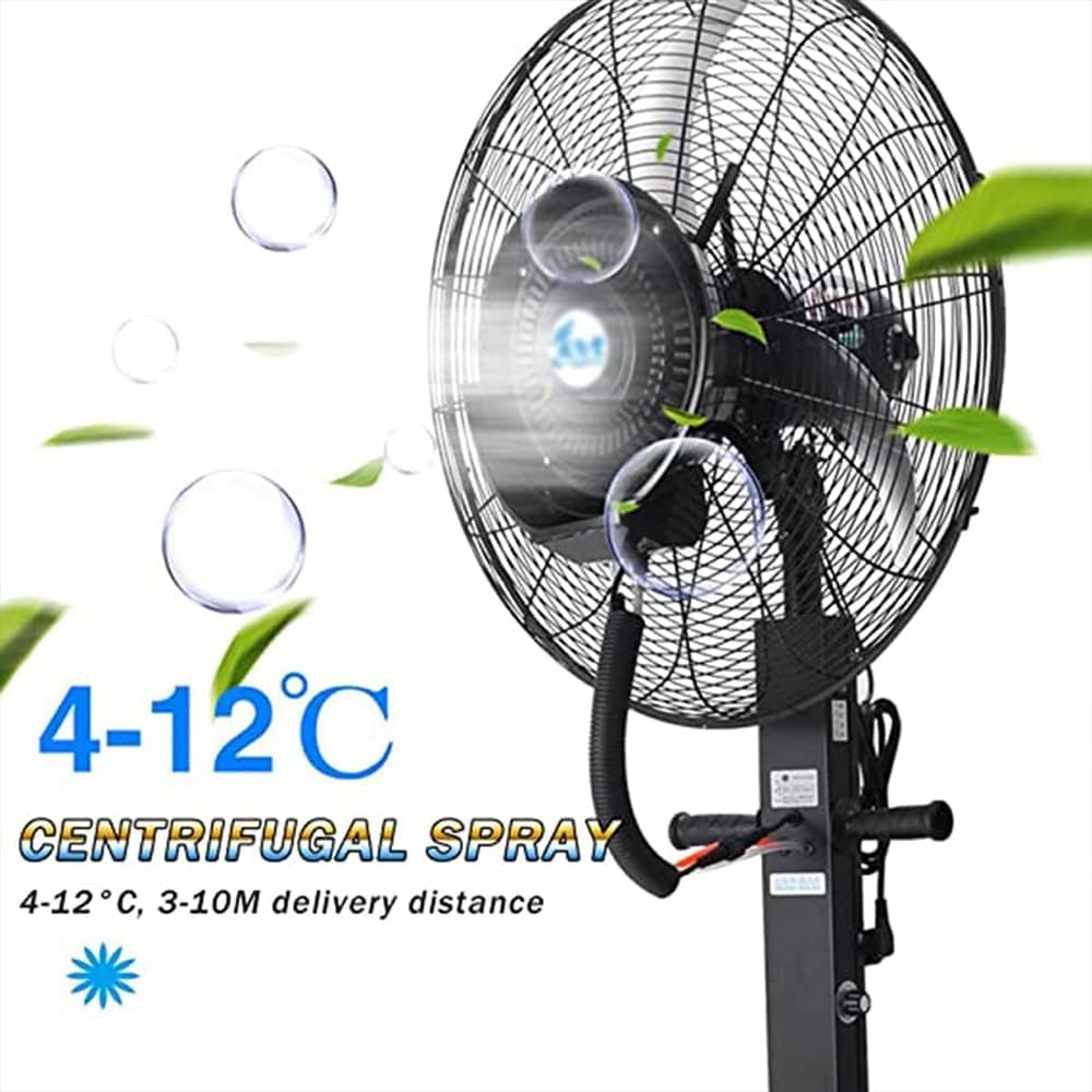 Water Tank Misting Fan, Heavy Duty Industrial Pedestal Fan, Outdoor Cooling Standing Fans, for Restaurant Patio Camping,65cm/26in