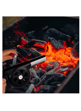 Manual Air Blower or Camping BBQ, Air Blower with Hand Crank for Outdoor Camping Barbecue Fire Bellows Hiking Picnic
