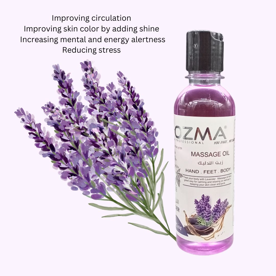 OZMA Clavo  Massage Oil  Lavender  for Dry Skin  Pure | Repair Dry Skin | Unbeatable Consistency and Quality. 250ml