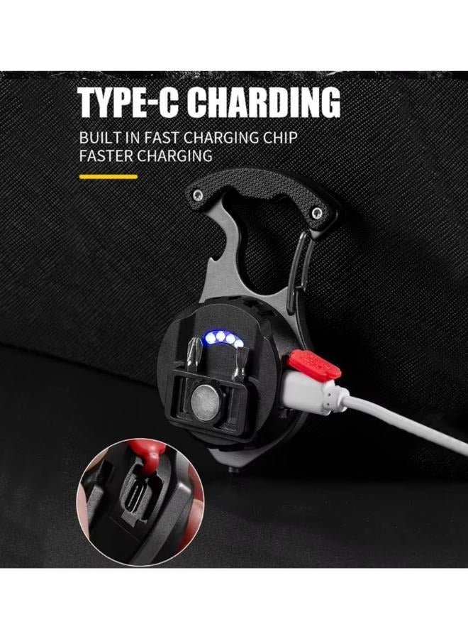 Rechargeable Power Display Strong Light Camping Lamp Bottle Opener Led Portable LED Work Light Keychain Flashlight